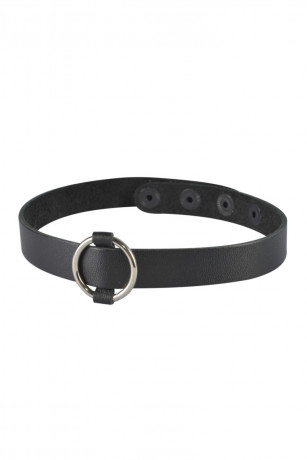 Чокер из натуральной кожи черного цвета Sitabella