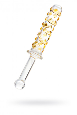 Стеклянный фаллос с рельефом с одной стороны и гладкий с другой Sexus Glass