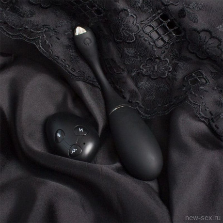 Черное виброяйцо с электростимуляцией и пультом ДУ JILL