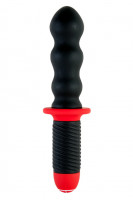 Анальный рельефный вибратор Black & Red by TOYFA, 10 режимов