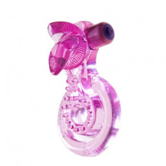 Кольцо с язычком-вибратором для клитора