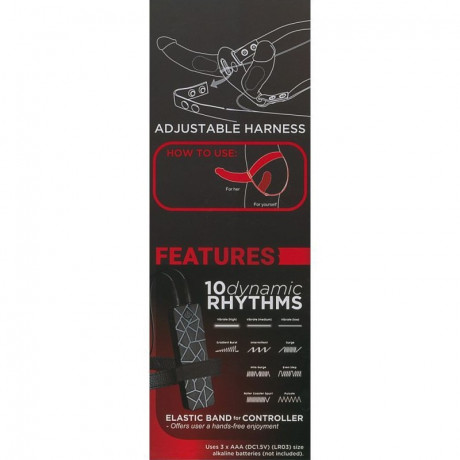 Страпон с вибрацией и вагинальной пробкой Excellent Power Double Thruster