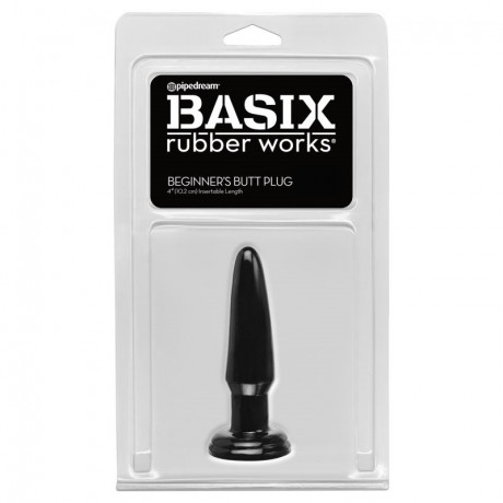 Небольшая анальная пробка Basix Rubber Works Beginner's Butt Plug