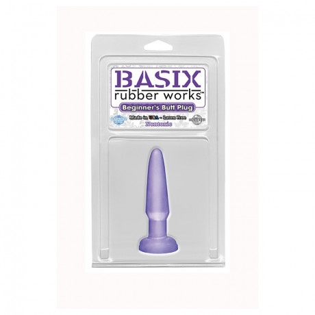 Небольшая анальная пробка Basix Rubber Works Beginner's Butt Plug