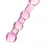 Двусторонний фаллос с плавными изгибами из закаленного розового стекла Sexus Glass