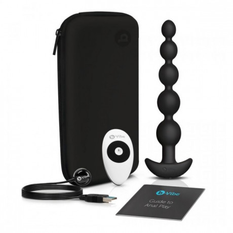 Анальные премиум-бусы с 3 моторами B-Vibe Cinco Anal Beads