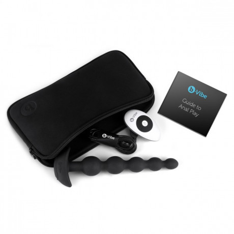 Анальные премиум-бусы с 3 моторами B-Vibe Cinco Anal Beads