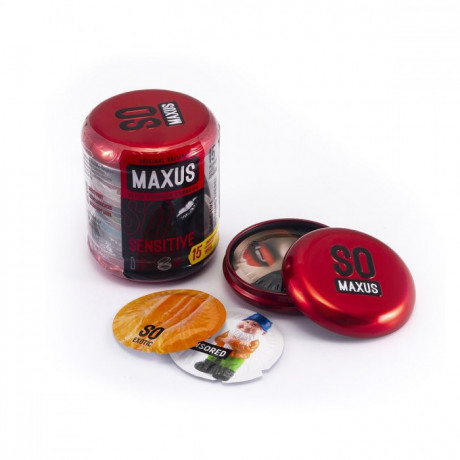 Ультратонкие гладкие презервативы в железном кейсе MAXUS Sensitive
