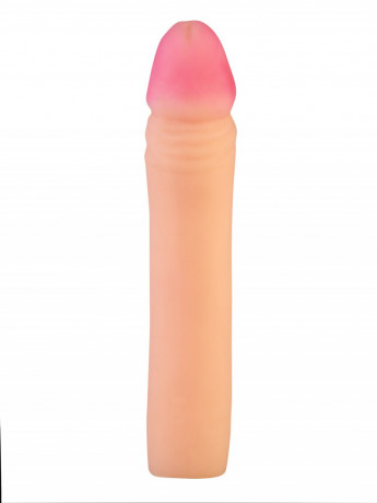 Реалистичная телесная насадка на пенис из нежной и эластичной киберкожи