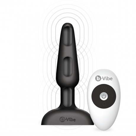 Черная анальная пробка с 3 моторами B-Vibe Trio Plug