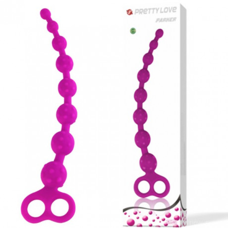 Силиконовая анальная цепочка с точечным рельефом Pretty Love