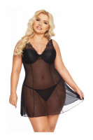 Прозрачная черная комбинация Berta XL