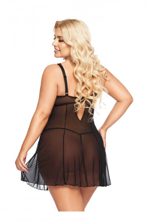 Прозрачная черная комбинация Berta XL