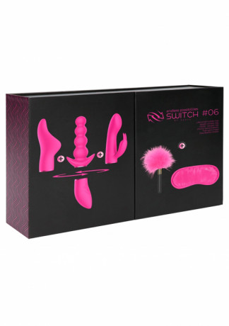 Набор из трех взаимозаменяемых насадок для вибратора и маски для глаз с пуховкой Pleasure Kit 6