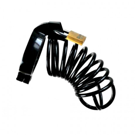 Металлическая клетка на член черная