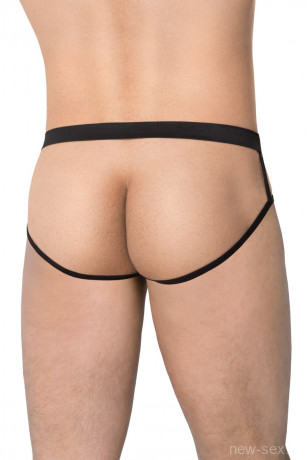 Черные мужские трусы из сетки с открытой попкой SoftLine Collection