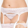 Кружевные белые трусики и пояс для чулок большого размера