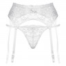 Кружевные белые трусики и пояс для чулок большого размера
