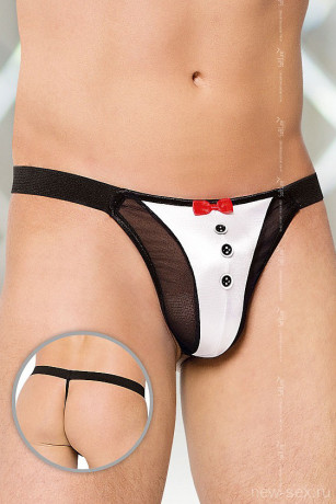 Эротические мужские стринги черно-белого цвета Джентльмен SoftLine Collection