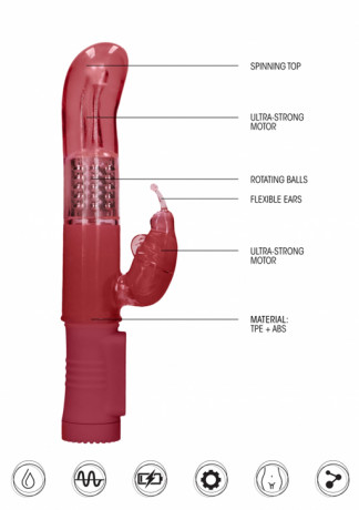 Вибромасссажер кролик с функцией ротации и 8 уникальными режимами Rotating Butterfly