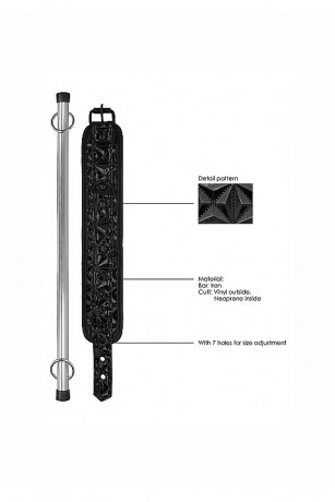 Оковы из двух сверхпрочных и стильных широких полос с карабинами и фиксатором Luxury Spreader Bar