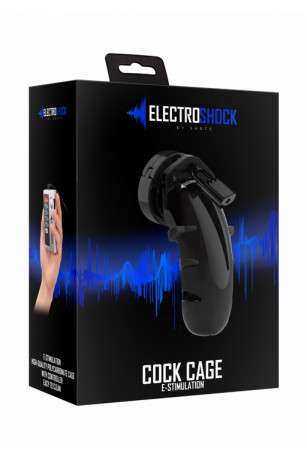 Мужской пояс верности с электростимуляцией E stim Cockcage Shots Electroshock