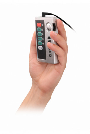 Мужской пояс верности с электростимуляцией E stim Cockcage Shots Electroshock