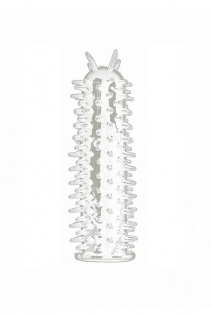 Рельефная насадка закрытого типа для увеличения длины члена Spiky Penis Extension Transparent