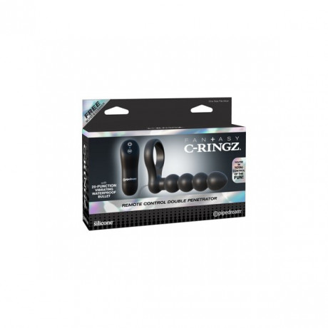 Эрекционное кольцо с анальным фаллоимитатором с вибрацией C-Ringz