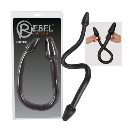 Двусторонний анальный плаг с гибким соединением Double Plug