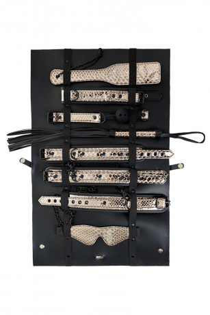 Роскошный золотисто-черный БДСМ-набор для ролевых игр Goddess