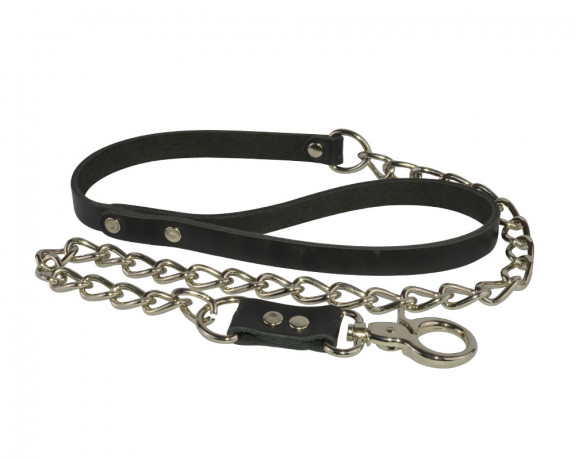 Надежный поводок цепь для любого ошейника с кольцом