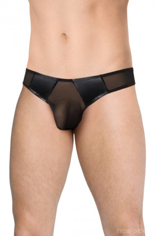 Черные мужские прозрачные трусы со вставкой Wetlook SoftLine Collection
