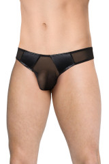 Черные мужские прозрачные трусы со вставкой Wetlook SoftLine Collection