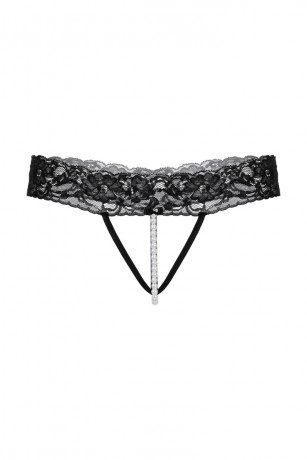 Кружевные стринги с открытым доступом и ниткой с бусинами SoftLine Collection