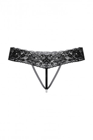 Кружевные стринги с открытым доступом и ниткой с бусинами SoftLine Collection