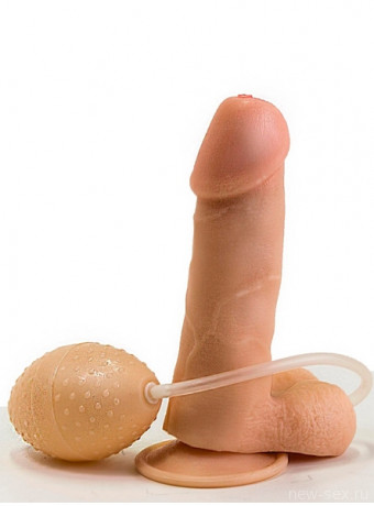 Фаллос - реалистик на присоске с грушей