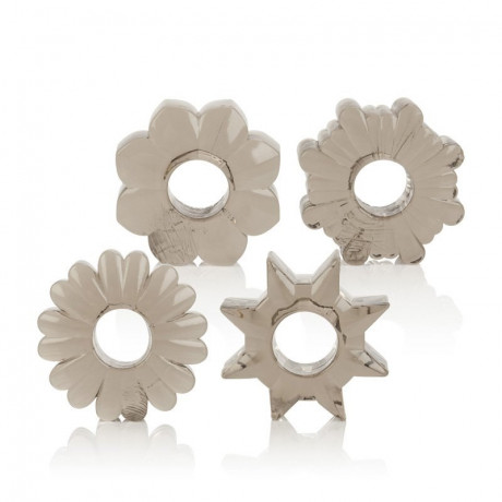 Комплект из четырех эрекционных колец разного рельефа BASIC