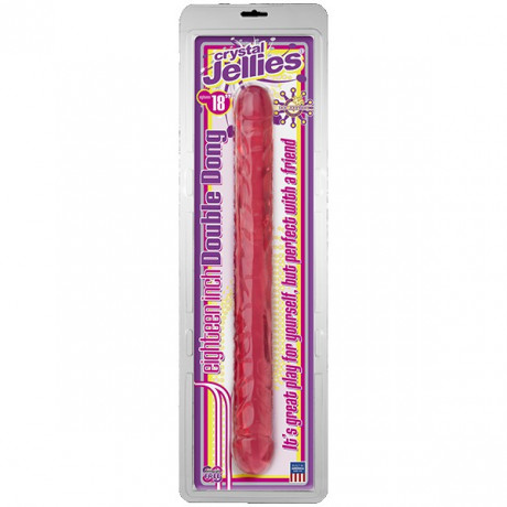 Большой двусторонний дилдо из упругого материала Crystal Jellies