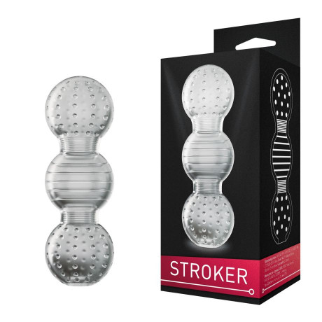 Прозрачный точечно ребристый маструбатор STROKER номер 4 DD