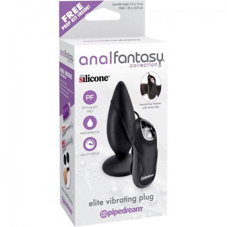 Силиконовая анальная пробка с пультом управления Elite Vibrating Plug