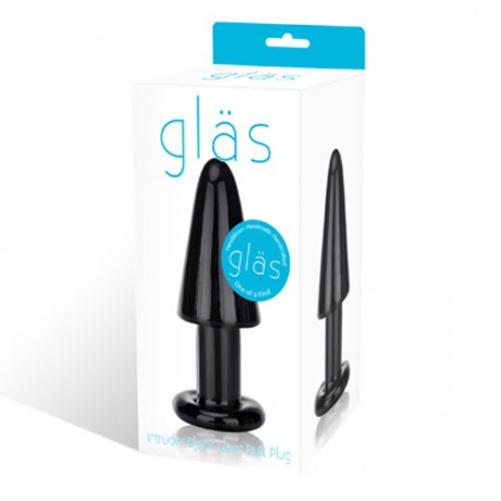 Черная анальная втулка INTRUDER BLACK GLASS