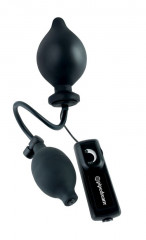 Анальная пробка с вибрацией и грушей для накачивания Extreme Inflatable Sphincter Stretcher