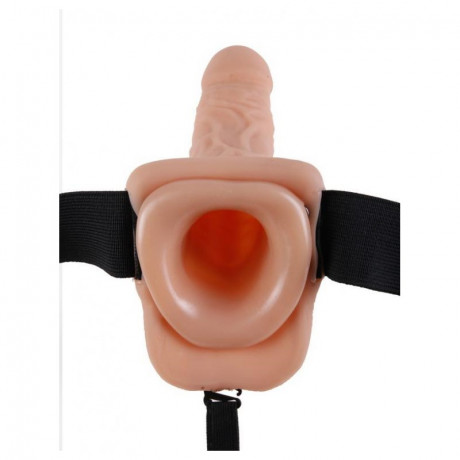 Большой полый вибрострапон с пультом 9 Vibrating Hollow Strap-On with Balls