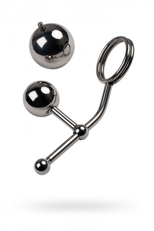 Бондажные стринги с двумя сменными шарами TOYFA Metal