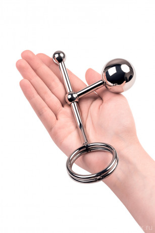 Бондажные стринги с двумя сменными шарами TOYFA Metal