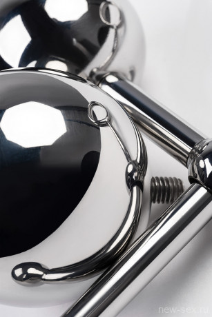 Бондажные стринги с двумя сменными шарами TOYFA Metal