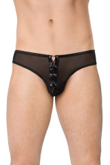 Черные мужские стринги на шнуровке SoftLine Collection