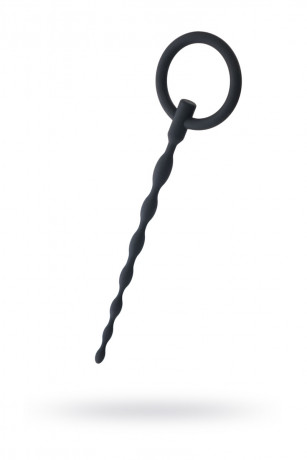 Силиконовый уретральный плаг с кольцом Black Red