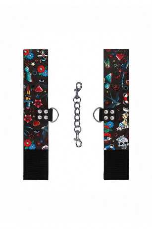 Наножники со стильным принтом на цепочке  Printed Ankle Cuffs Old School Tattoo Style